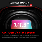 Action Camera Manufacturer - Insta360 Ace Pro 2-8K Waterproof Co-Engineered CMOS Dual AI Chip Exceptional Low Light Performance