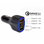 Car Charger Manufacturer - Flame Resistant Type c 2 Usb a 1 Fast Charging Led Light for Phone