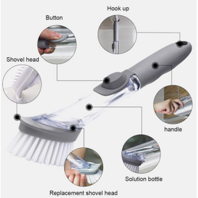 Dish Brush Manufacturer - Smart Kitchen Long Handle Pan Pot Sponge PP Tpr Bristle with Soap Dispenser