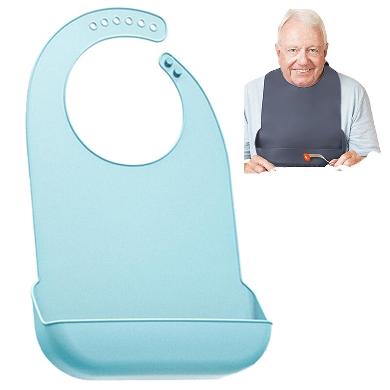 Apron Manufacturer - Customized Reusable Washable Water Resistant Silicone Sleeveless Adult Bibs for Elderly