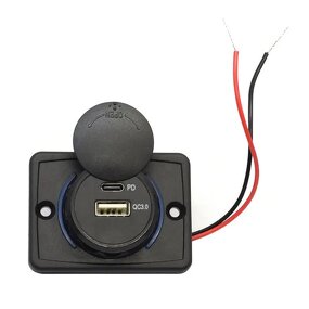 USB Outlet Manufacturer - 48W 12V/24V PD3.0 Type-C & QC3.0 USB-A Panel for RV Marine Boat