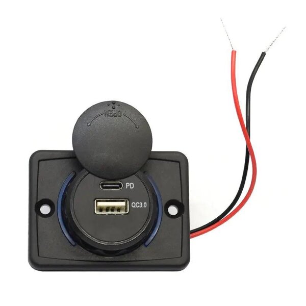 USB Outlet Manufacturer - 48W 12V/24V PD3.0 Type-C & QC3.0 USB-A Panel for RV Marine Boat