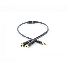 Audio Splitter Cable Manufacturer - 3.5mm Male to 2 Female Headphone Y Splitter Blue Cable