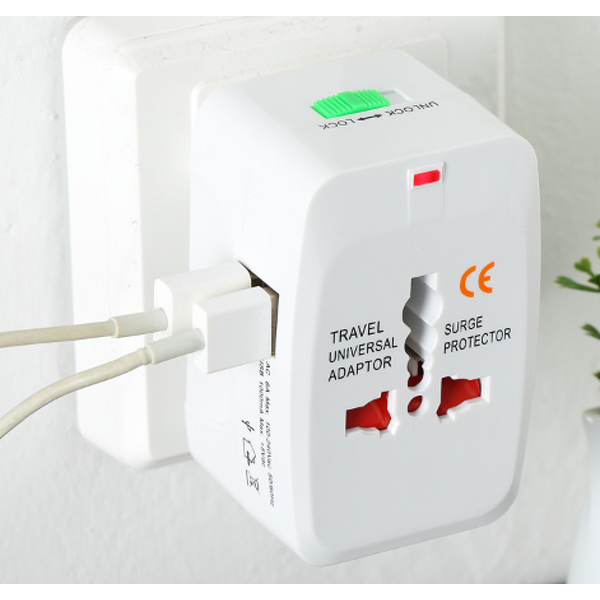 Travel Adapter Manufacturer - Customized logo Universal All in One Ac Dc Plug Converter World USB with CE