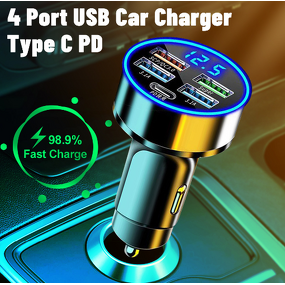 Car Charger Manufacturer - Qc 3.0 Pd 30w to 150w 4 Usb+type C Android Fast