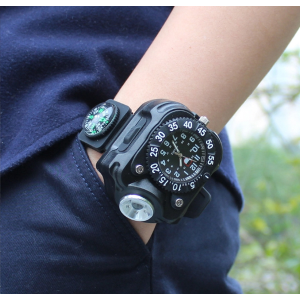 Compass Wristband Manufacturer - USB Rechargeable Smart with LED Wrist Watch Flashlight