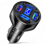 Car Charger Manufacturer - 5V 4.8A for Cigarette Lighter 4 USB Digital Display Voltmeter Fast Charging