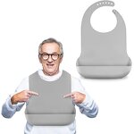 Apron Manufacturer - Customized Reusable Washable Water Resistant Silicone Sleeveless Adult Bibs for Elderly