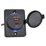 USB Outlet Manufacturer - 48W 12V/24V PD3.0 Type-C & QC3.0 USB-A Panel for RV Marine Boat