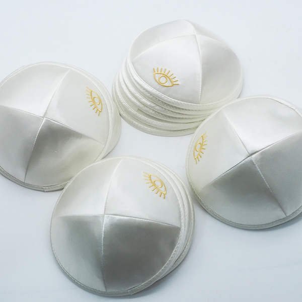 Kippah Manufacturer - Satin All Seeing Eye Embroidery Wholesale Custom Logo Gift