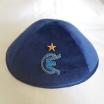 Kippot Judaica Velvet Kipa Men's Jewish Yamaka Hat with Hebrew Letter Embroidery Ethnic Yarmulke