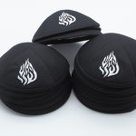 Kippah Manufacturer - Cotton Flame Embroidery Custom Logo for Bar Mitzvah Judaica Gift