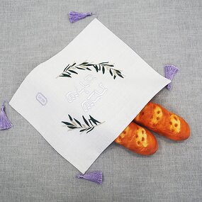 Challah Cover Manufacturer - Custom Embroidered Hebrew Letter Design Sabbath Judaica