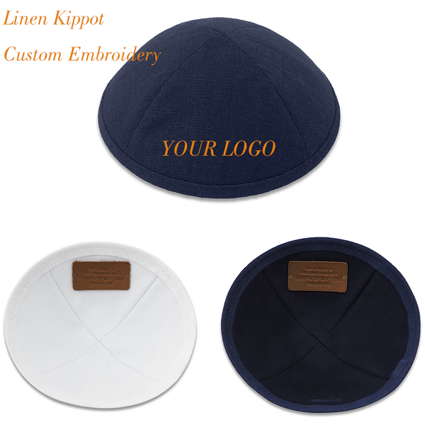 Kippah Manufacturer - Linen Leather Labels Wholesale Custom Logo for Wedding Gift