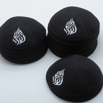 Kippah Manufacturer - Cotton Flame Embroidery Custom Logo for Bar Mitzvah Judaica Gift