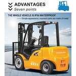 Forklift Manufacturer - Hangcha CPD50 5t 193Ah Solid Tyre Side Shift Compact Electric