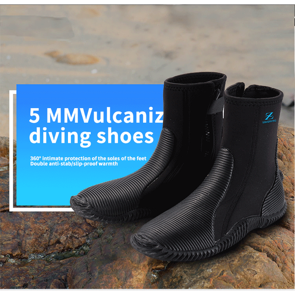 Diving Boots Manufacturer - Sinodiving 5mm Neoprene Warm Black Snorkeling Beach Shoes