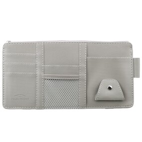 Car Storage Manufacturer - Sinodiving Grey Sun Visor Bill Card Phone Zipper Pouch