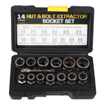 Socket Set Manufacturer - Sinodiving 14pcs 6.35-19mm Damaged Screw Extractor Socket