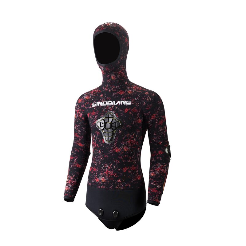 Wetsuit Manufacturer - Sinodiving 3MM Red Camo Custom Super Elastic Spearfishing Suit