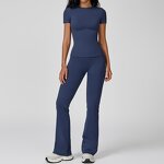 Yoga Suit Manufacturer - 2-Piece Slim-Fit Top with High-Quality Flared Trousers