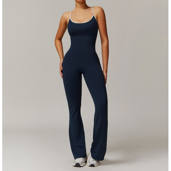 Yoga Jumpsuit Manufacturer - Women's Flared Pants Breathable Sleeveless Solid Color