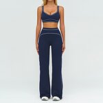 Yoga Sets Manufacturer - Women's Brushed Double-Strap Bra & Tight Sports Suits