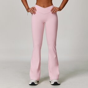 Yoga Pants Manufacturer - Customized Naked Feeling Cross High Waist Flared Pants