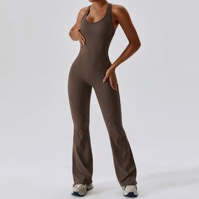 Yoga Bodysuit Manufacturer - Fitness Seamless Loungewear Casual Unitard Wide Leg