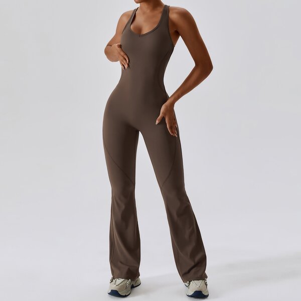 Yoga Bodysuit Manufacturer - Fitness Seamless Loungewear Casual Unitard Wide Leg