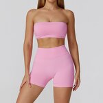Yoga Bra Set Manufacturer - Woman One-Piece Strapless 2 Piece Set