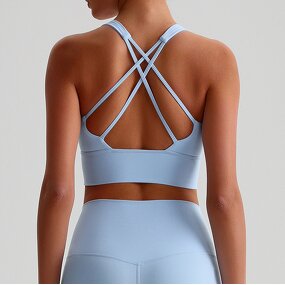 Yoga Vest Manufacturer - Cross Back Sports Bra Gather Shape Naked Running Custom