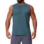 Yoga Top Manufacturer - Men's Sleeveless Solid Color Breathable Sweat-Wicking Vest