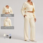 Yoga Sets Manufacturer - 3pcs High Quality Soft Crop Top Jackets Custom Logo for Women