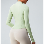 Yoga Jacket Manufacturer - Women's Lightweight Zip-Up Cropped Quick Dry Soft Spandex Printed