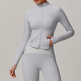 Yoga Jacket Manufacturer - Standing Collar Long Sleeve Windproof Warm Slim-Fit