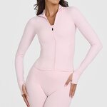 Running Jacket Manufacturer - Women's Full Zip with Zipper Pockets & Thumb Holes