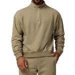 Fitness Sweatshirt Manufacturer - Men's Long-Sleeve Quarter-Zip Breathable Solid Color