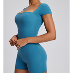 Bodysuit Manufacturer - Ladies One Piece Tummy Control Short Sleeve Jumpsuit Shorts