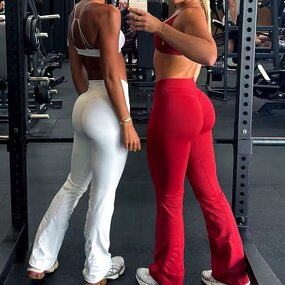 Yoga Pants Manufacturer - Women's High-Waist Seamless Scrunch Bum Flare Leg