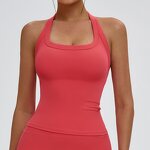 Yoga Top Manufacturer - Breathable Solid Color High Stretch Y-Shaped Hollow Back