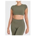 Activewear Set Manufacturer - Women's 2 Piece High Waist Flared Legging with Hollow Out Back Crop Top
