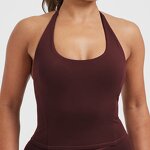 Tank Top Manufacturer - Women's Lightweight U-Neck Halter with Built-In Bra