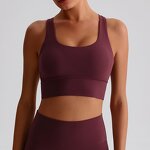 Yoga Vest Manufacturer - Cross Back Sports Bra Gather Shape Naked Running Custom