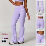 Yoga Pants Manufacturer - Customized Naked Feeling Cross High Waist Flared Pants