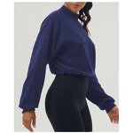 Hoodie Manufacturer - Women's Quarter Zip Pullover with Drawstring Custom Logo Two-Piece