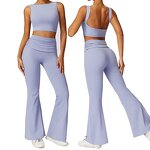 Legging Manufacturer - Custom Logo Nylon Nude Feeling High Waist Fold Over Flared