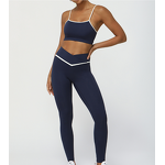 Yoga Leggings Manufacturer - Custom Logo Contrast Cross Waist Nude Running Tights