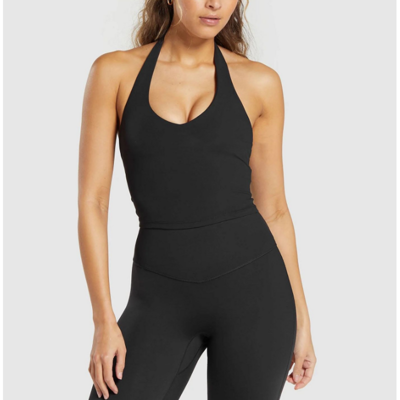 Sports Top Manufacturer - Halter Neck Crop Corset Backless Custom Activewear