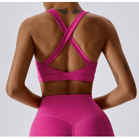 Sports Bra Manufacturer - Skin Friendly Cross Back Push Up Shockproof High Intensity